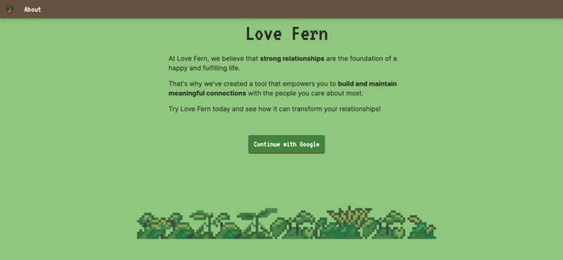 Screenshot detail for project Love Fern