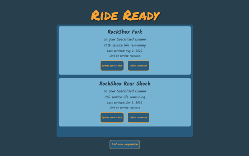 Screenshot detail for project Ride Ready