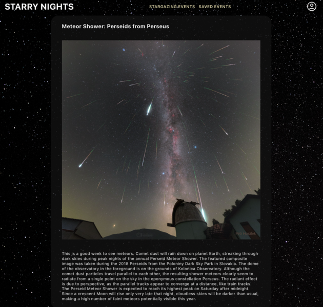 Screenshot thumbnail #3 for project Starry Nights
